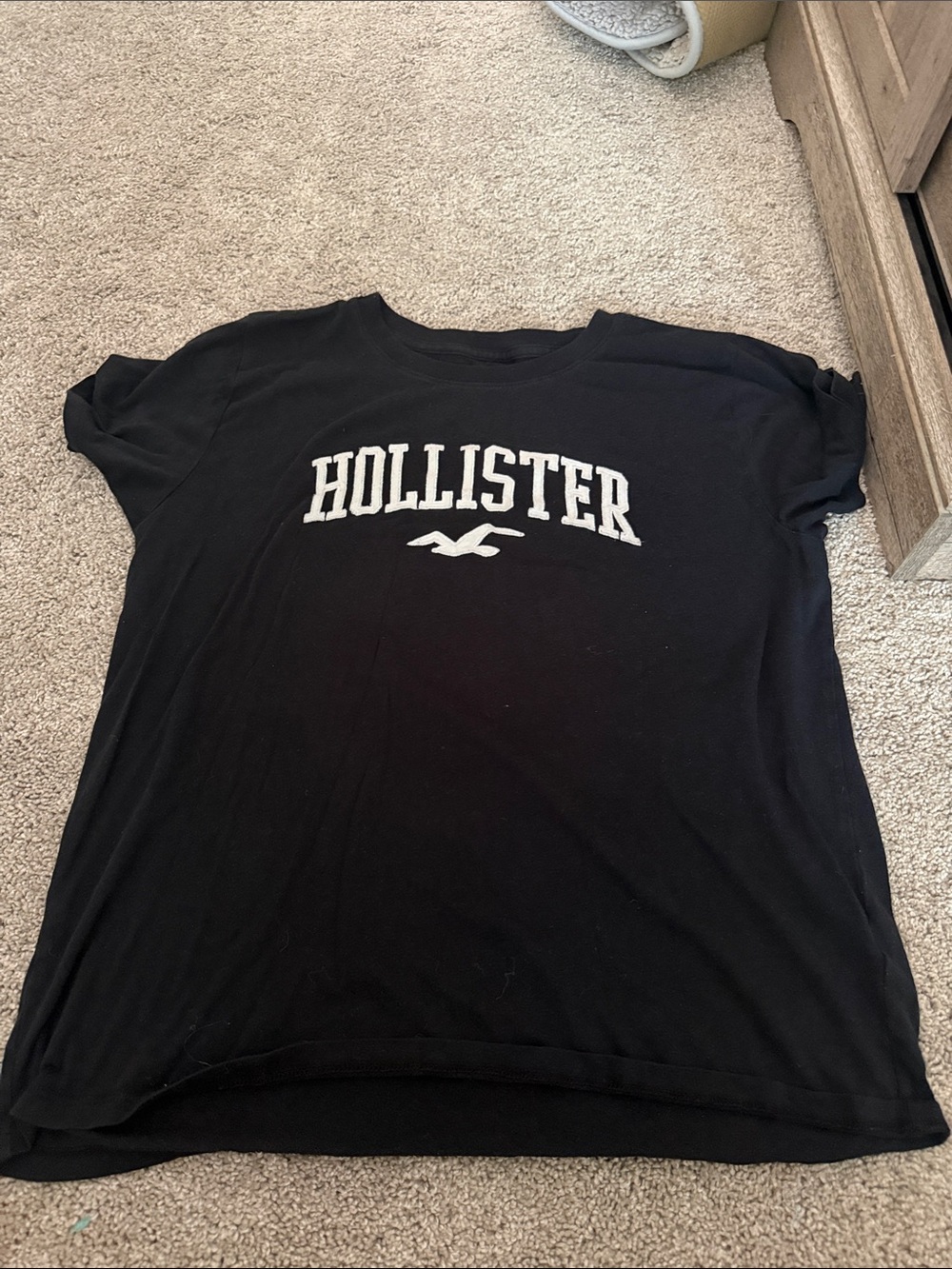 Hollister Black Tee with White Arch Logo
